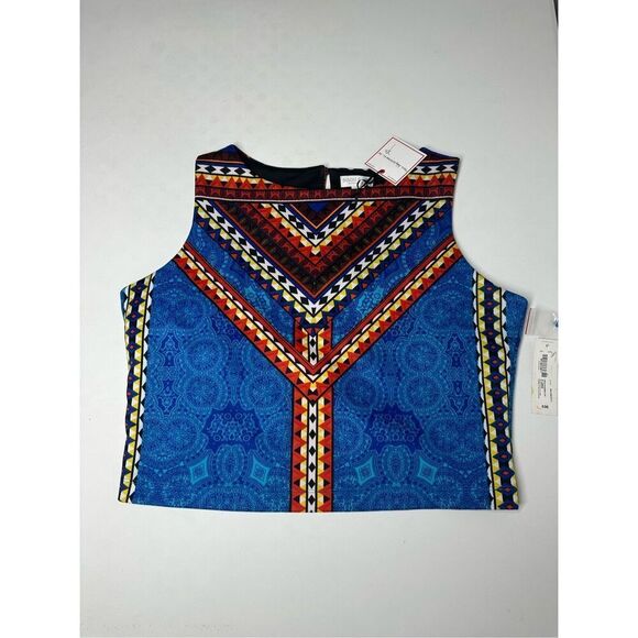 NWT Bisou Bisou Top Size XL Multi Colors Back Button Sleeveless Lined Casual - Picture 4 of 10